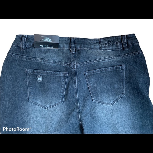 MBLM Black Distressed Skinny Jeans - Picture 4 of 5